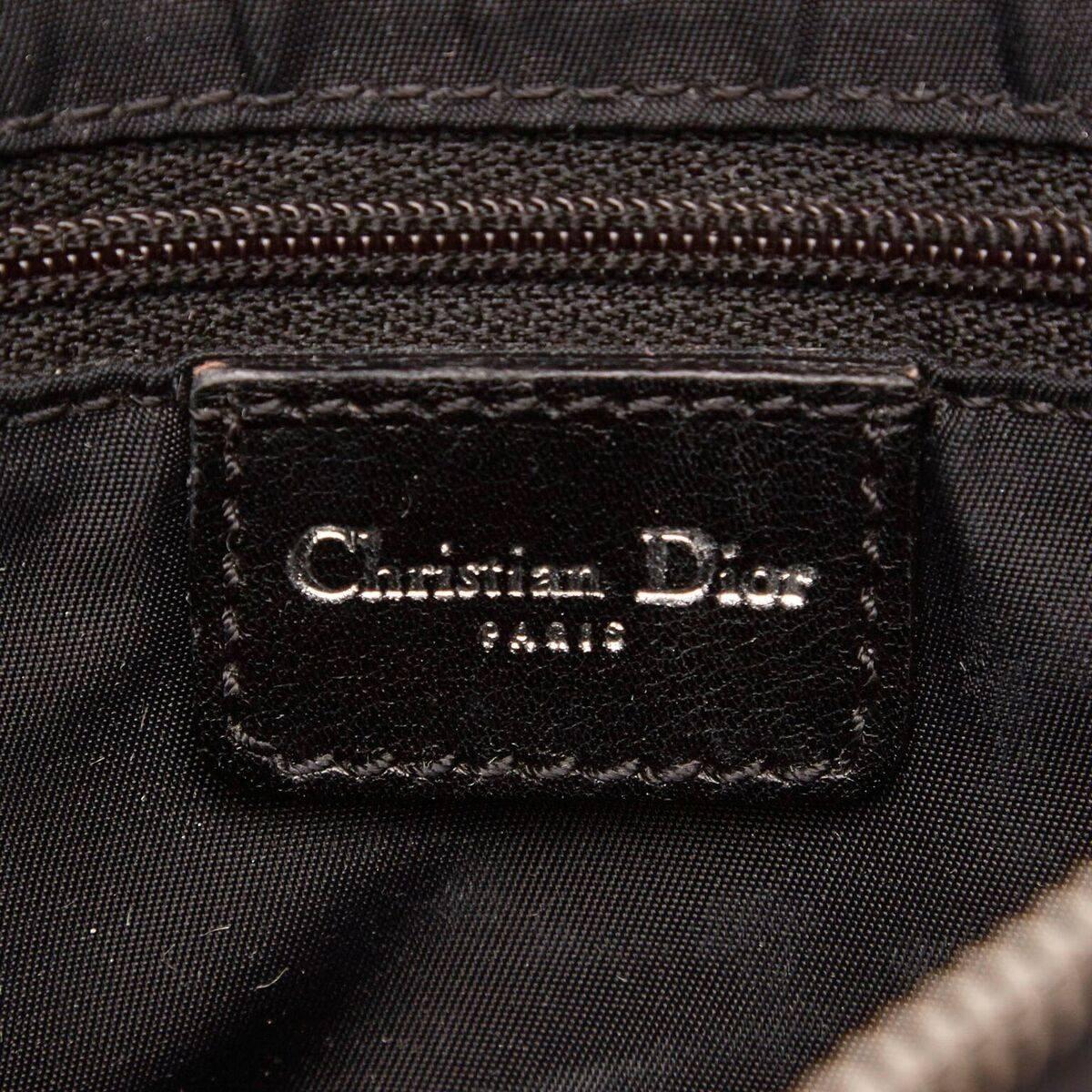 Black Christian Dior Oblique Jacquard Crossbody Bag 1