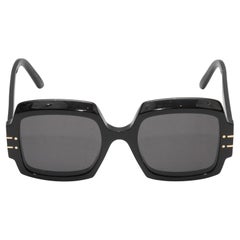 Schwarze übergroße quadratische Christian Dior-Sonnenbrille in Übergröße