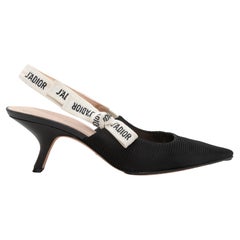 Schwarze Christian Dior Slingbacks mit spitzen Zehen Größe 42