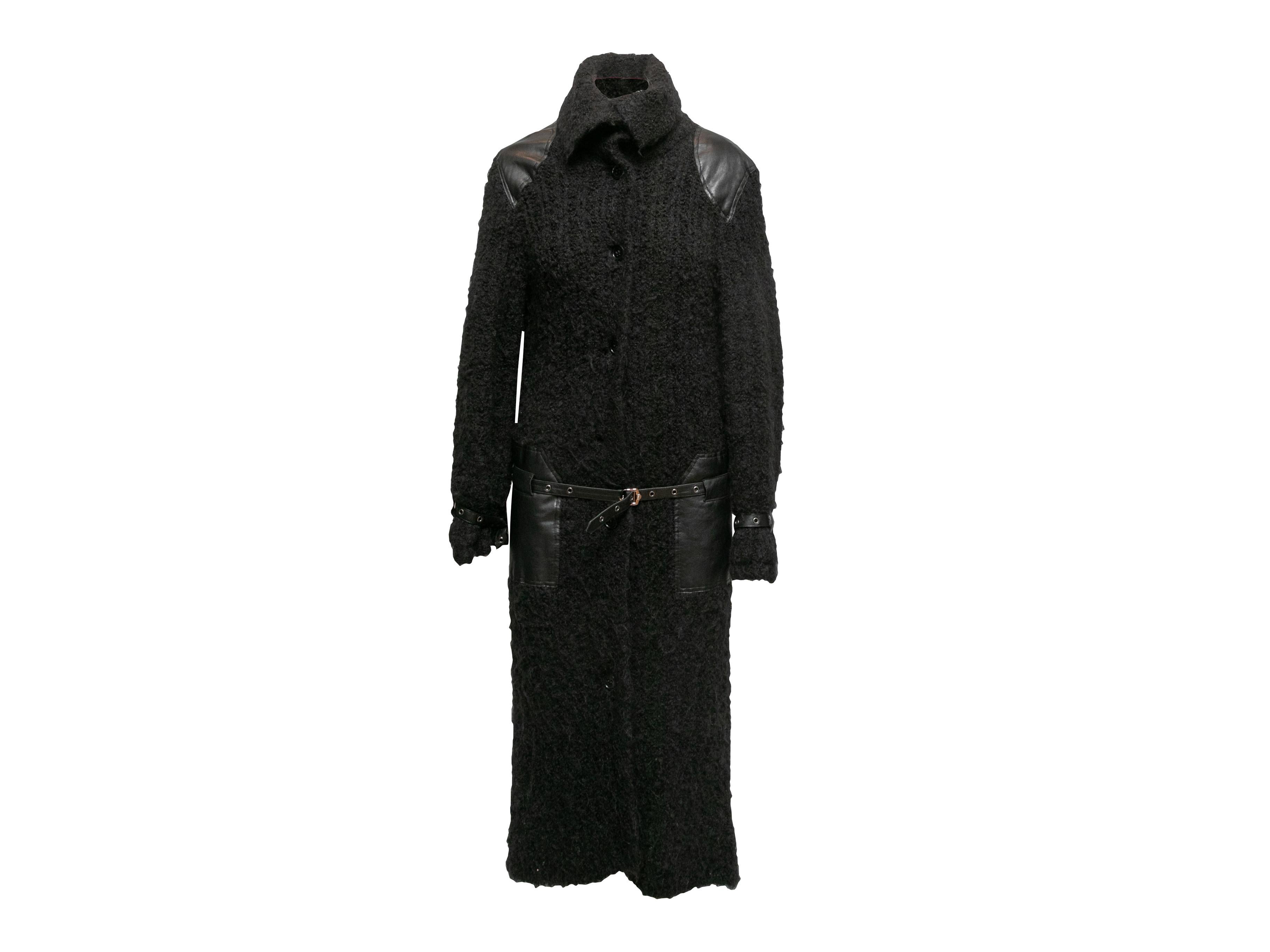 Christian Dior nero in lana e misto alpaca con cintura Taglia FR 36 In condizioni buone in vendita a New York, NY