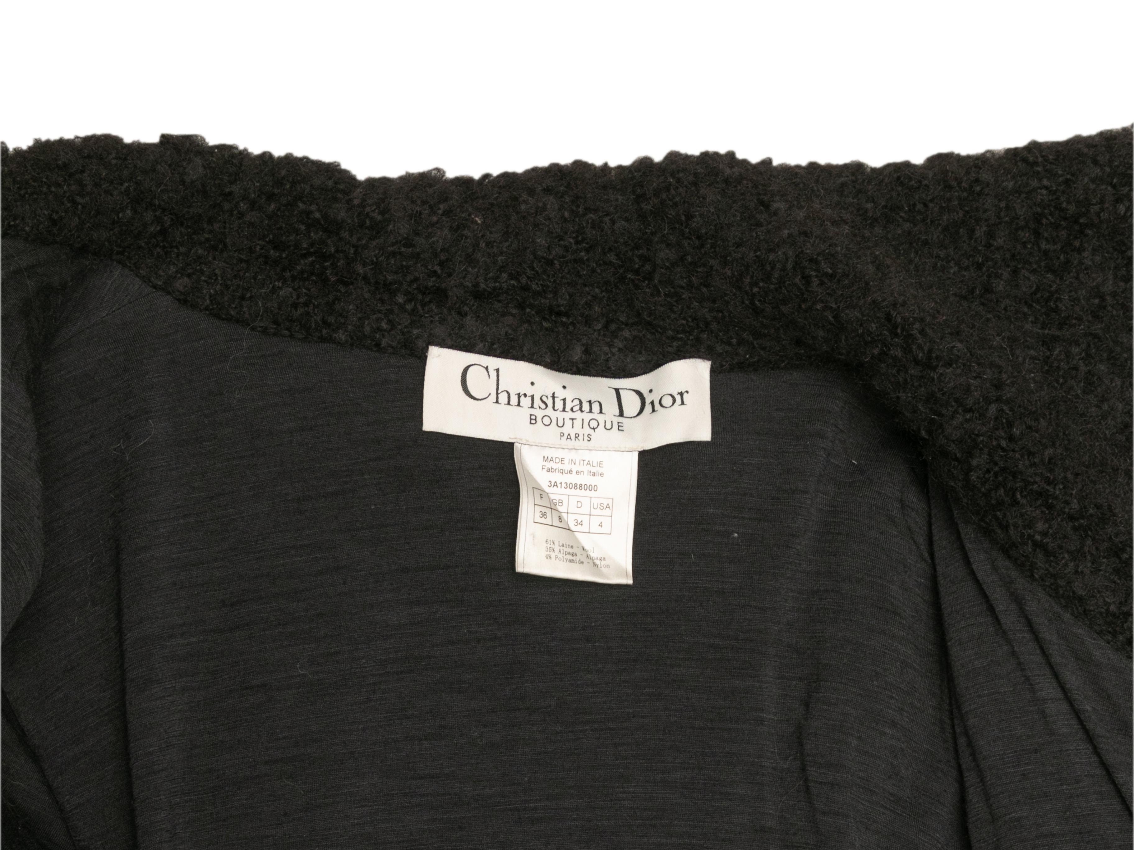 Donna Christian Dior nero in lana e misto alpaca con cintura Taglia FR 36 in vendita