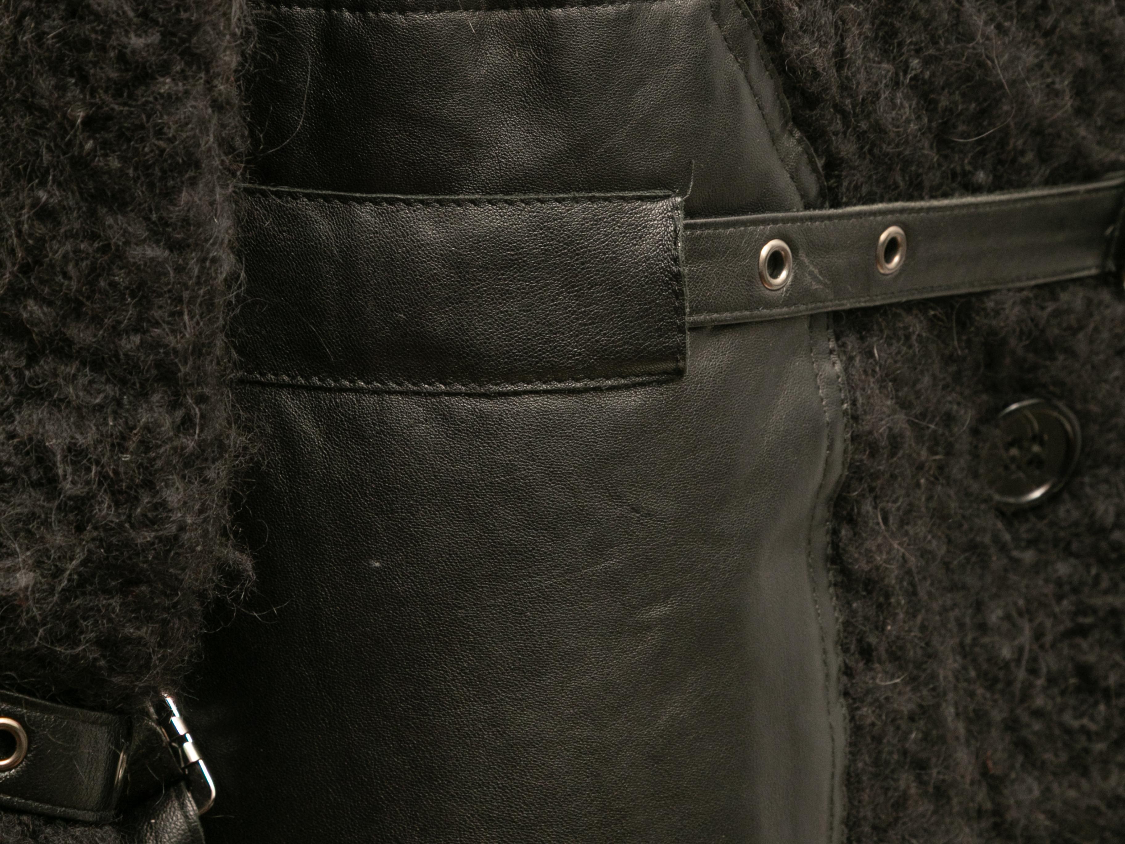 Christian Dior nero in lana e misto alpaca con cintura Taglia FR 36 in vendita 2