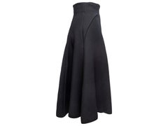 Black Christian Dior Wool & Silk-Blend Swing Skirt
