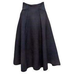 Black Christian Dior Wool & Silk-Blend Swing Skirt