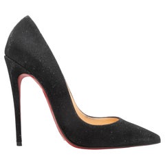 Schwarze Christian Louboutin Glitter So Kate spitz zulaufende Pumps mit spitzer Zehe Größe 37,5