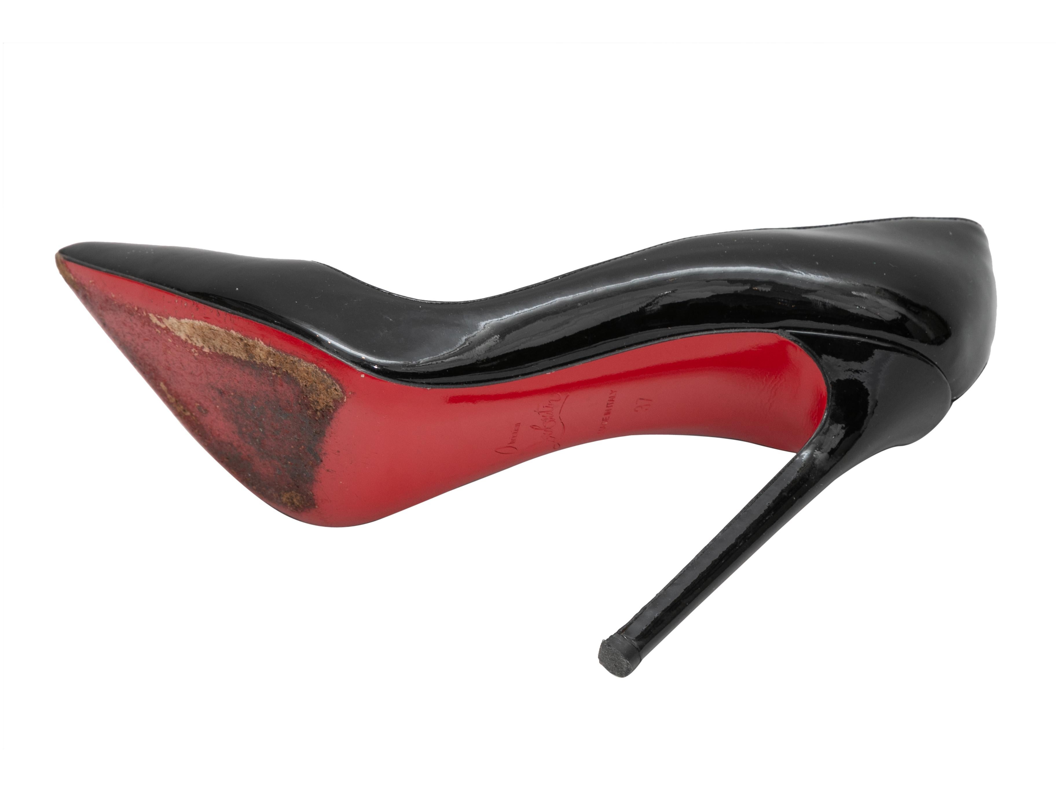 Black Christian Louboutin Patent Leather Sex Pumps Size 37 In Good Condition For Sale In New York, NY