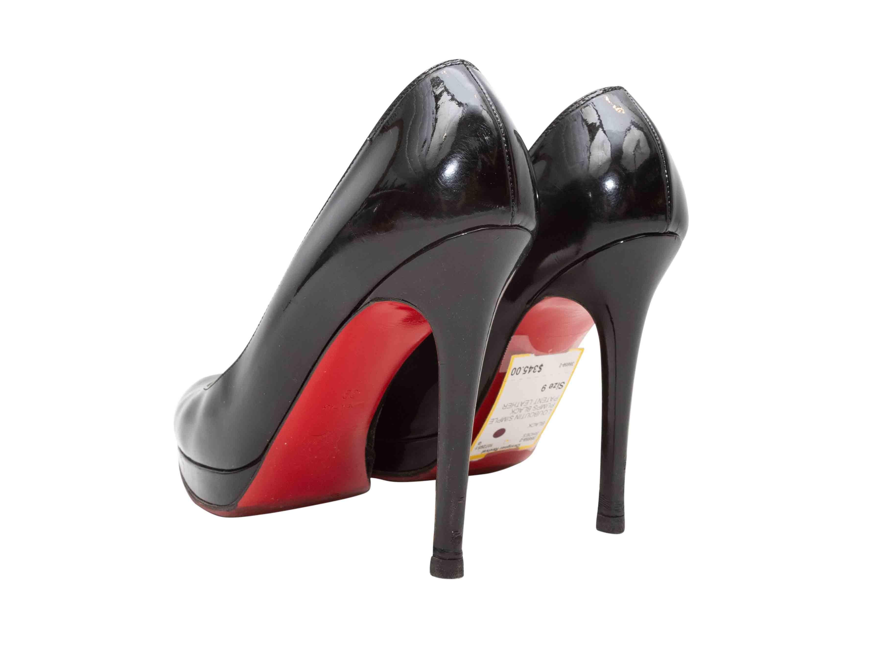 Escarpins à plateforme vernis Christian Louboutin noir Taille 39 Bon état - En vente à New York, NY