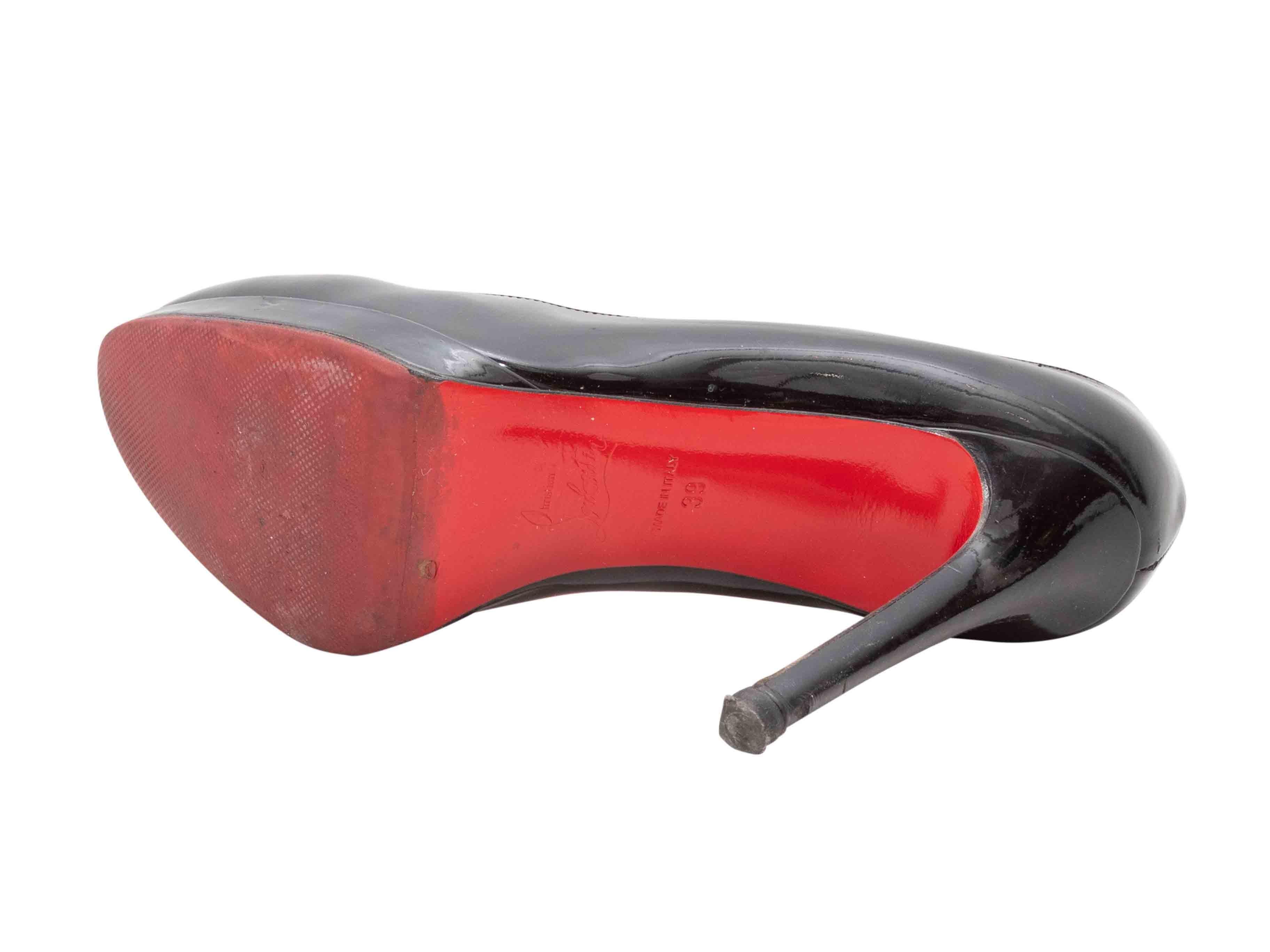 Escarpins à plateforme vernis Christian Louboutin noir Taille 39 Pour femmes en vente