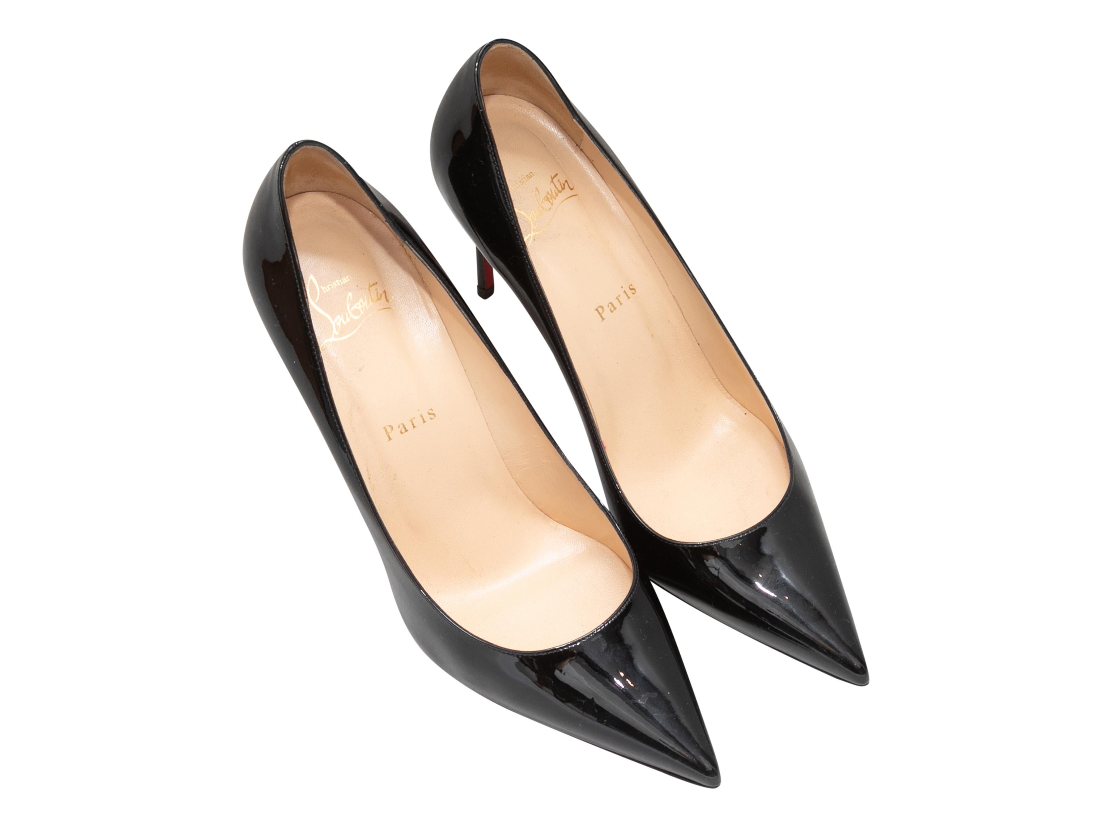 Black pointed-toe Pigalle 85mm pumps by Christian Louboutin. 3.5
