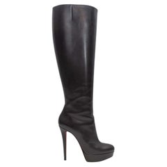 Black Christian Louboutin Platform Heeled Knee-High Boots