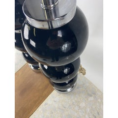 Black Chrome Ball Lamps by Kovacs, a Pair