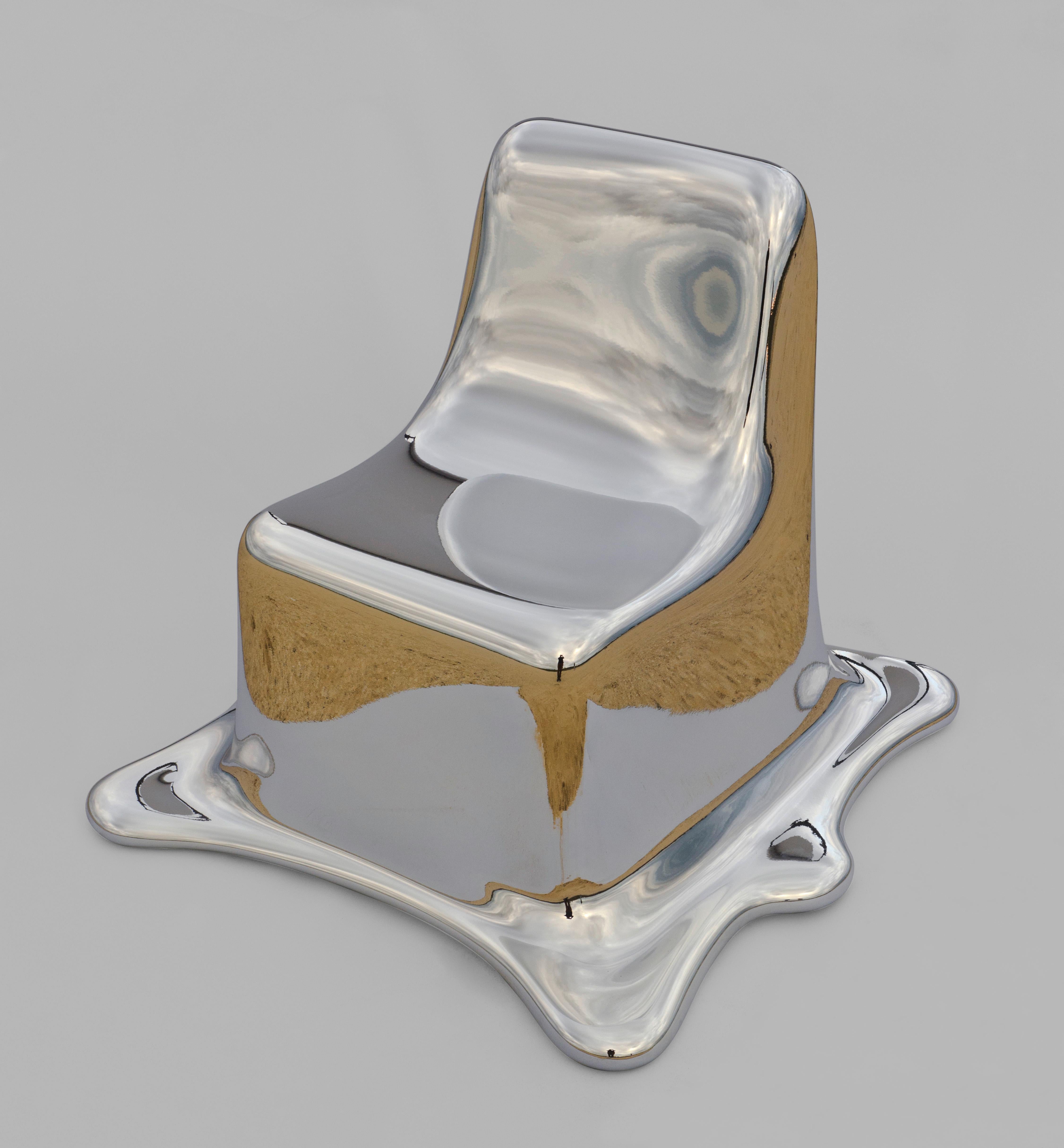 Melting-Stuhl aus schwarzem Chrom von Philipp Aduatz im Angebot 5