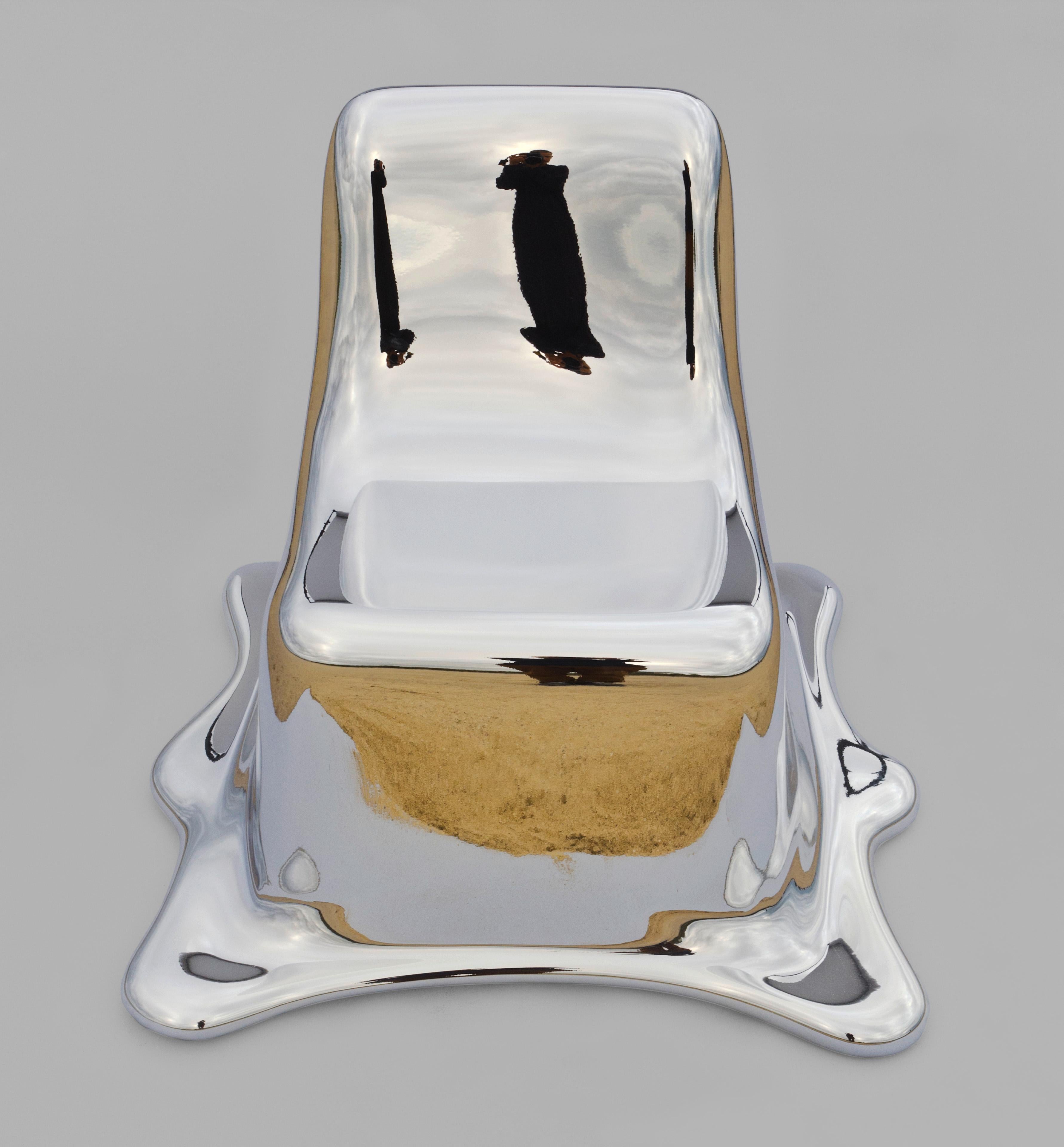 Melting-Stuhl aus schwarzem Chrom von Philipp Aduatz im Angebot 6