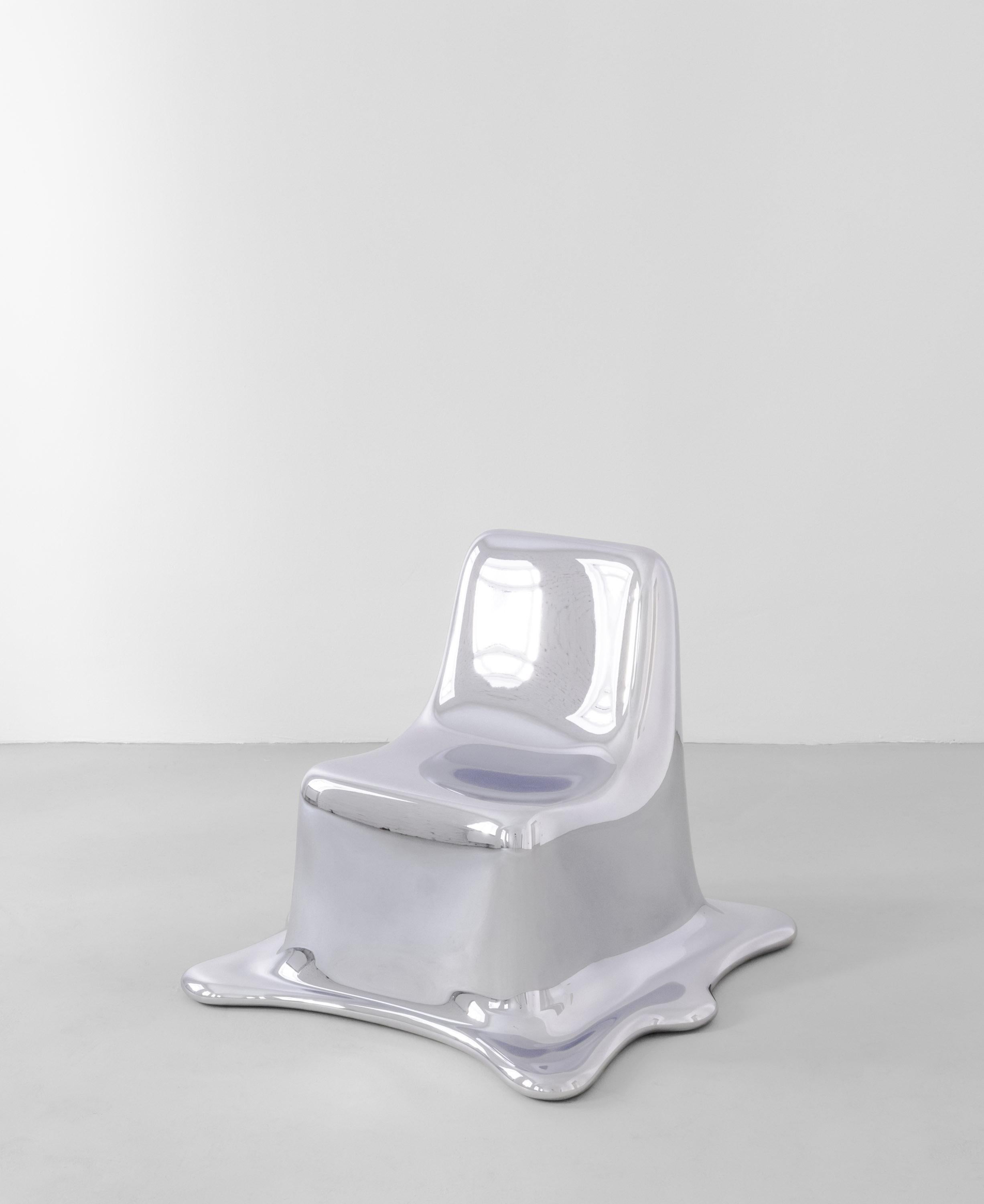 Melting-Stuhl aus schwarzem Chrom von Philipp Aduatz im Angebot 8