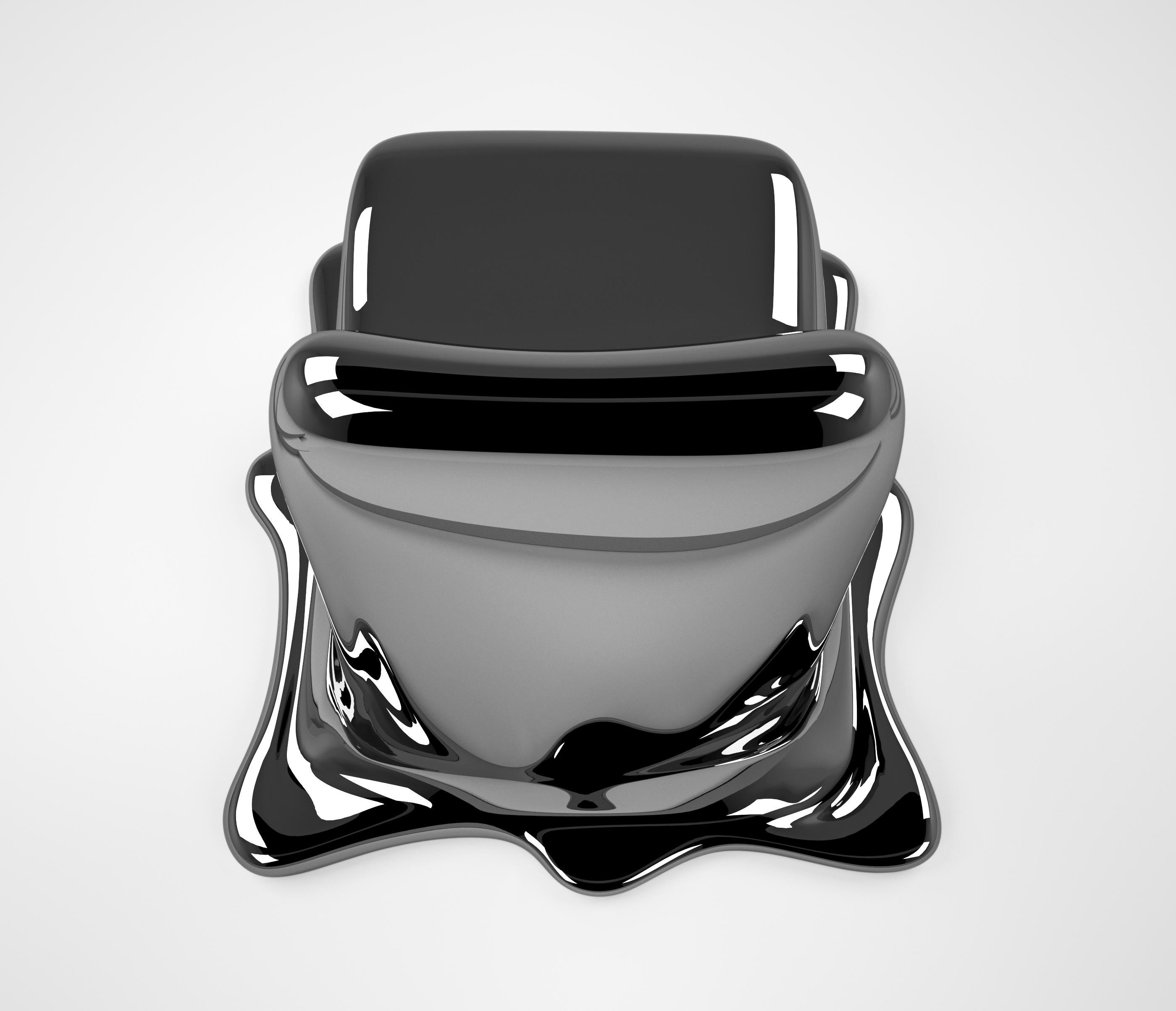 Melting-Stuhl aus schwarzem Chrom von Philipp Aduatz (21. Jahrhundert und zeitgenössisch) im Angebot
