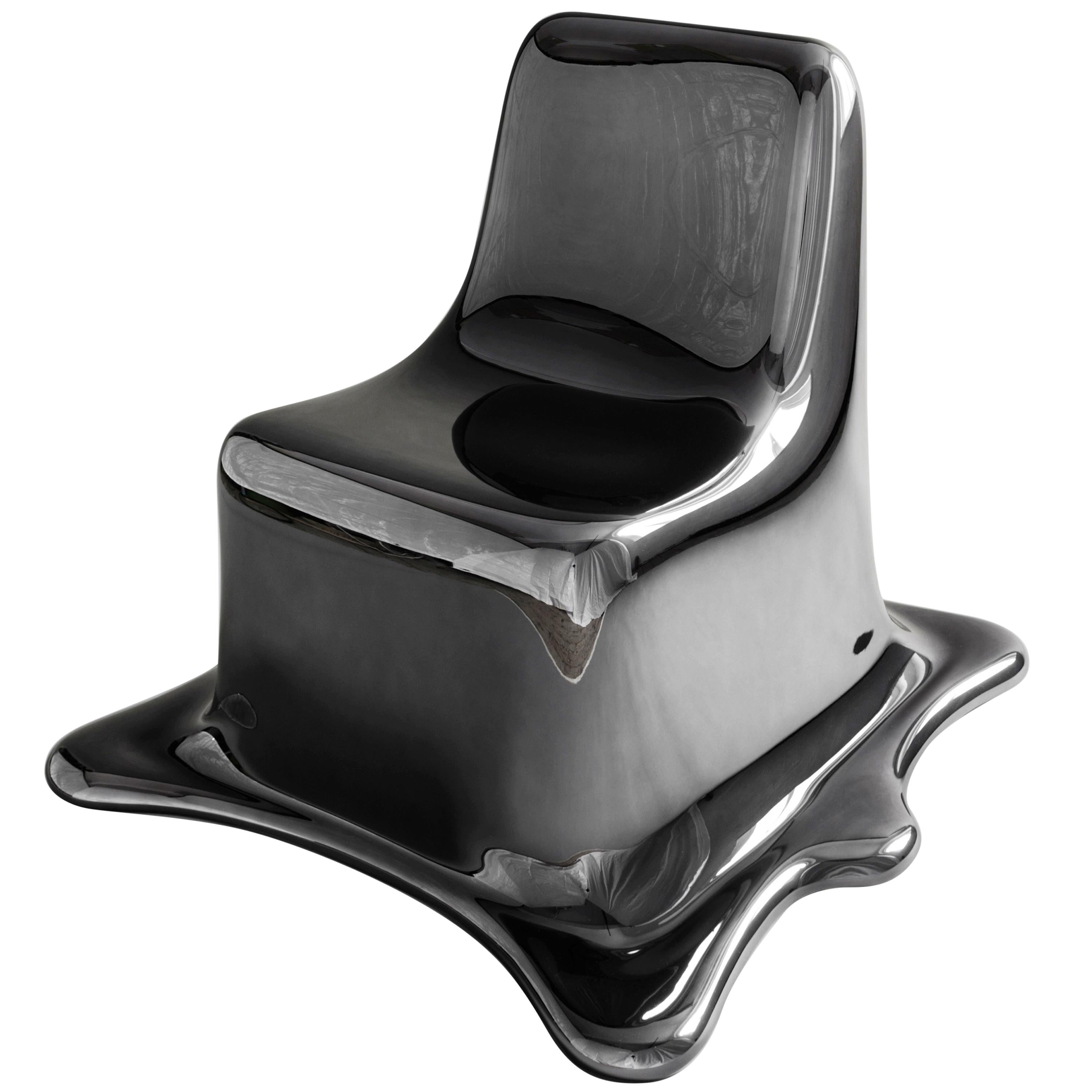 Black Chrome Melting Chair by Philipp Aduatz