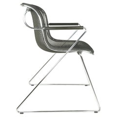 Black & Chrome Plated Metal Penelope Armchair by C. Pollock for A. Castelli, 80s