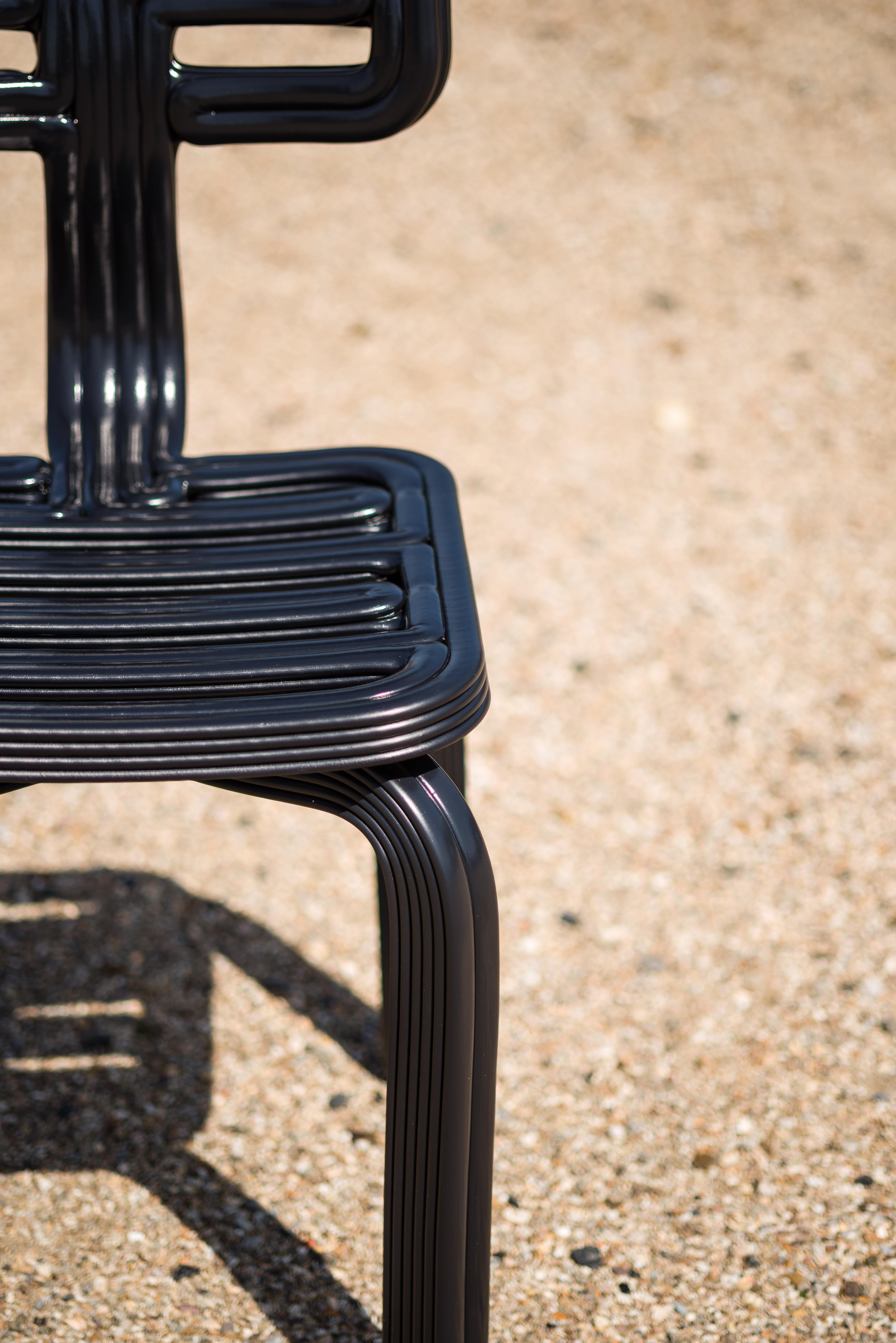 Schwarzer Chubby-Stuhl aus recyceltem Kunststoff mit 3d-Druck im Angebot 7