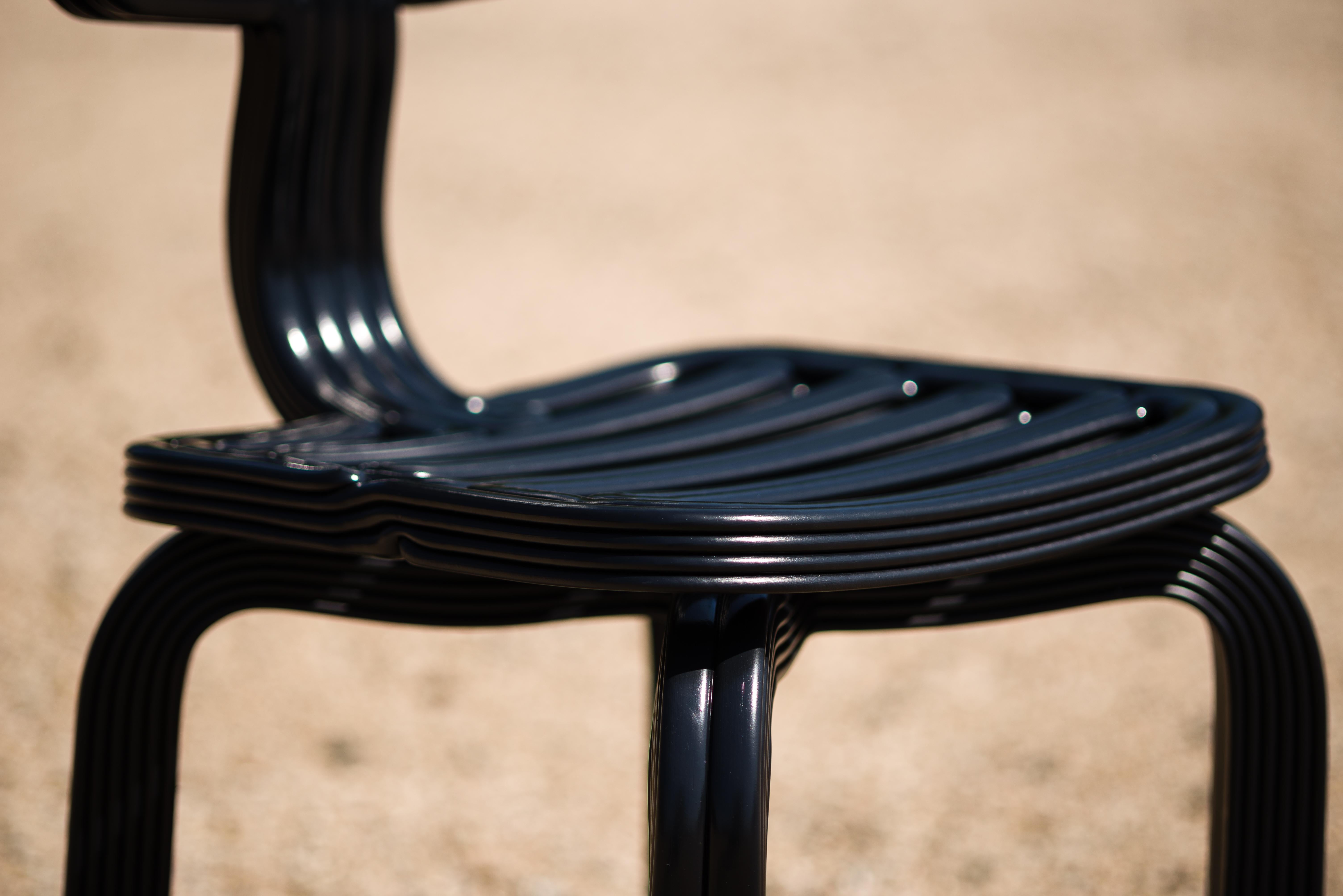 Dutch Black Chubby Chair in 3d Printed Recycled Plastic For Sale