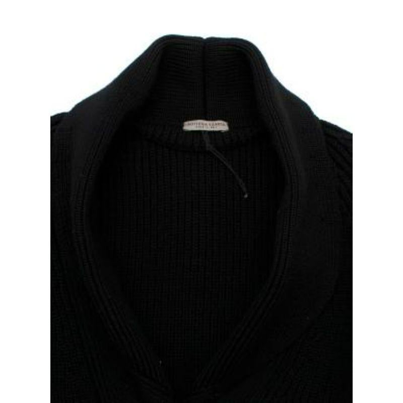Black Chunky Knit Cardigan For Sale 4