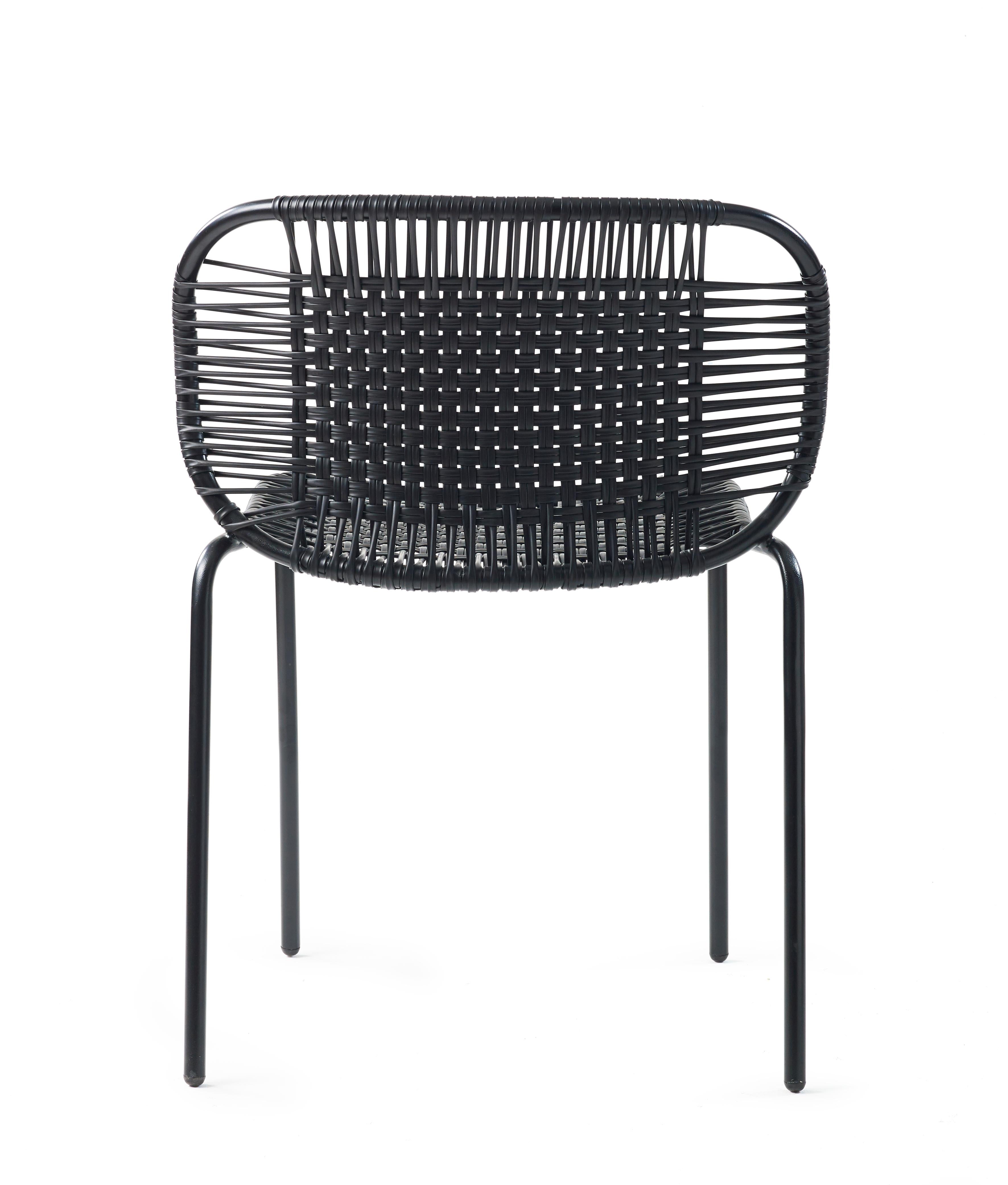 Powder-Coated Black Cielo Stacking Chair by Sebastian Herkner For Sale