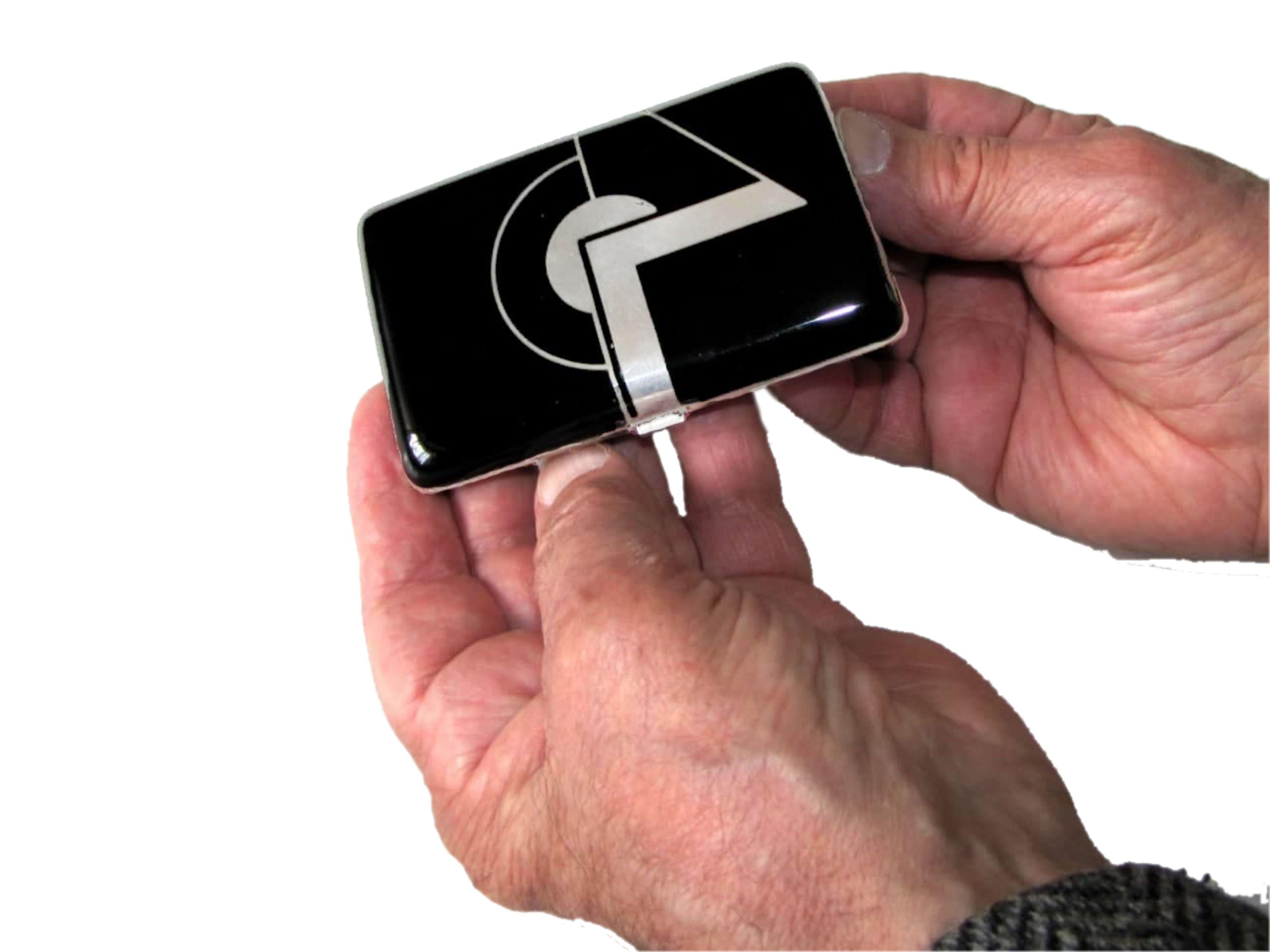 Pitillera Negra para Bolso Plata Esmaltada Salimbeni Italiano en venta