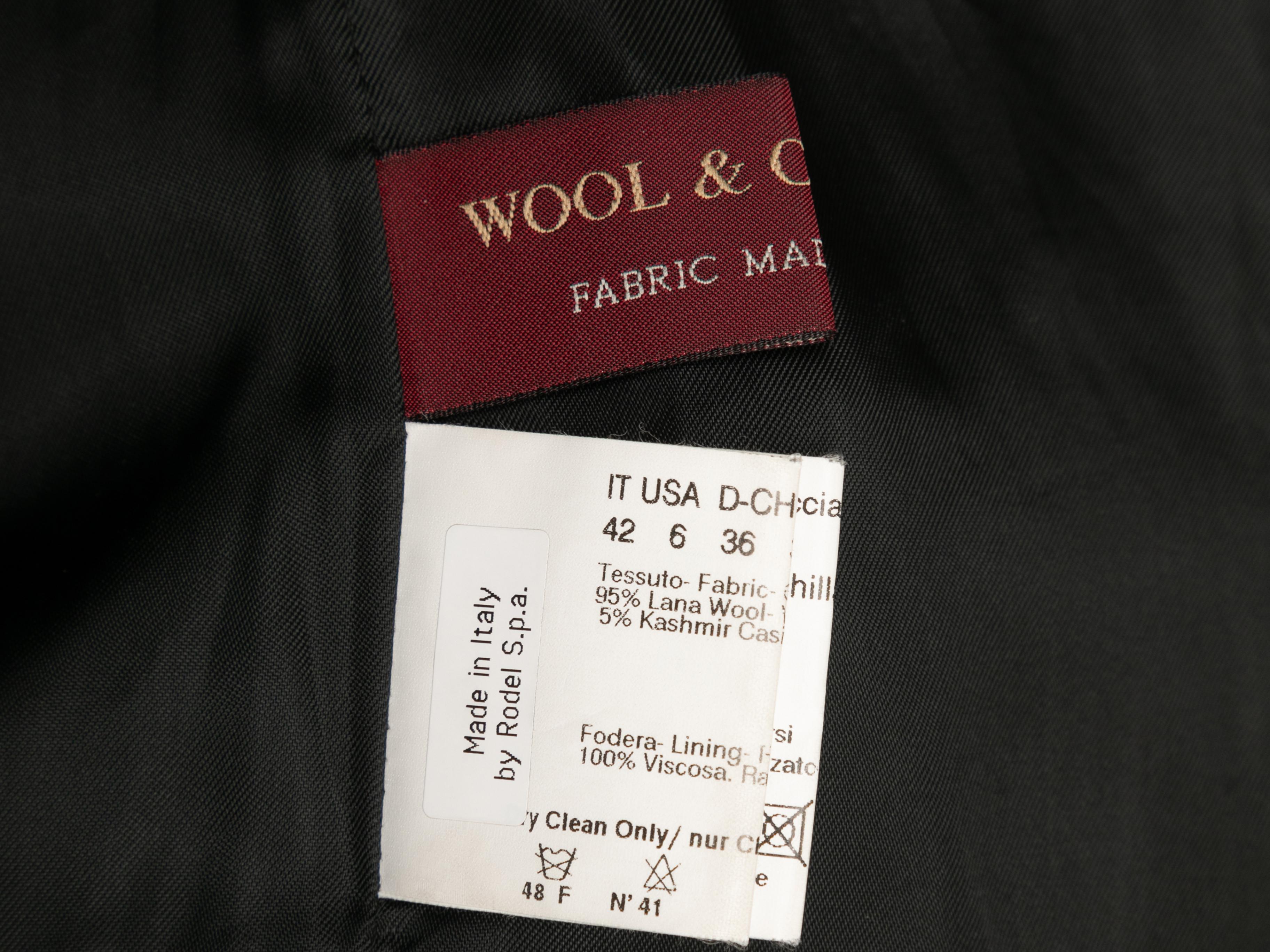 Black Cinzia Rocca Wool Chinchilla-Trimmed Coat Size IT 42 2