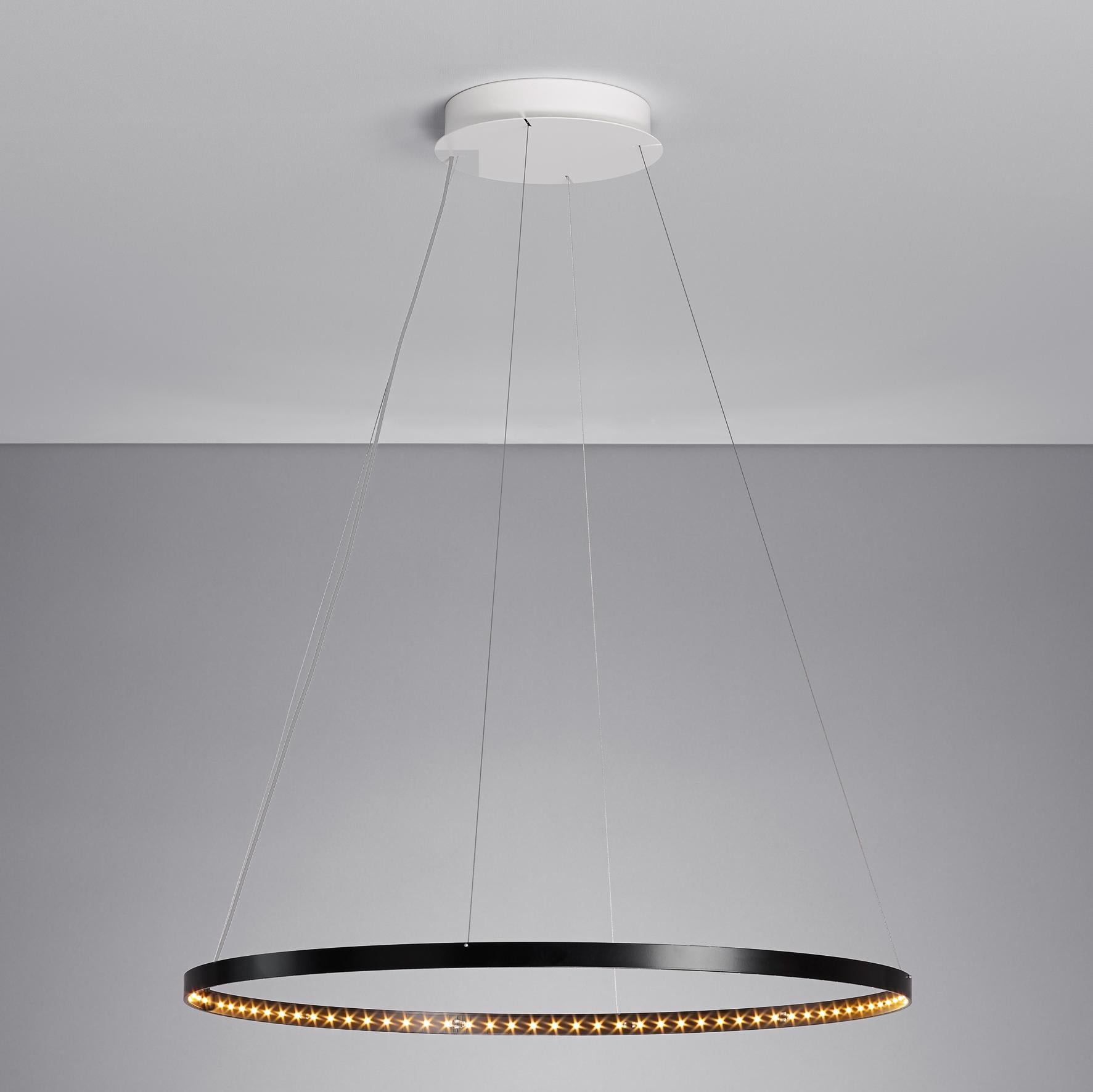 Postmoderno Lampada a sospensione Black Circle 60 di Le Deun Luminaire in vendita