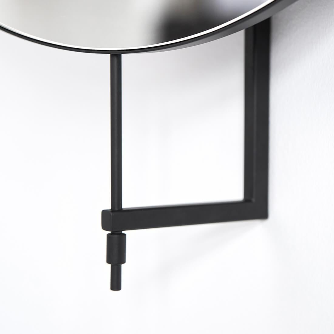 Danish Black Circle Rotating Mirror by Kristina Dam Studio