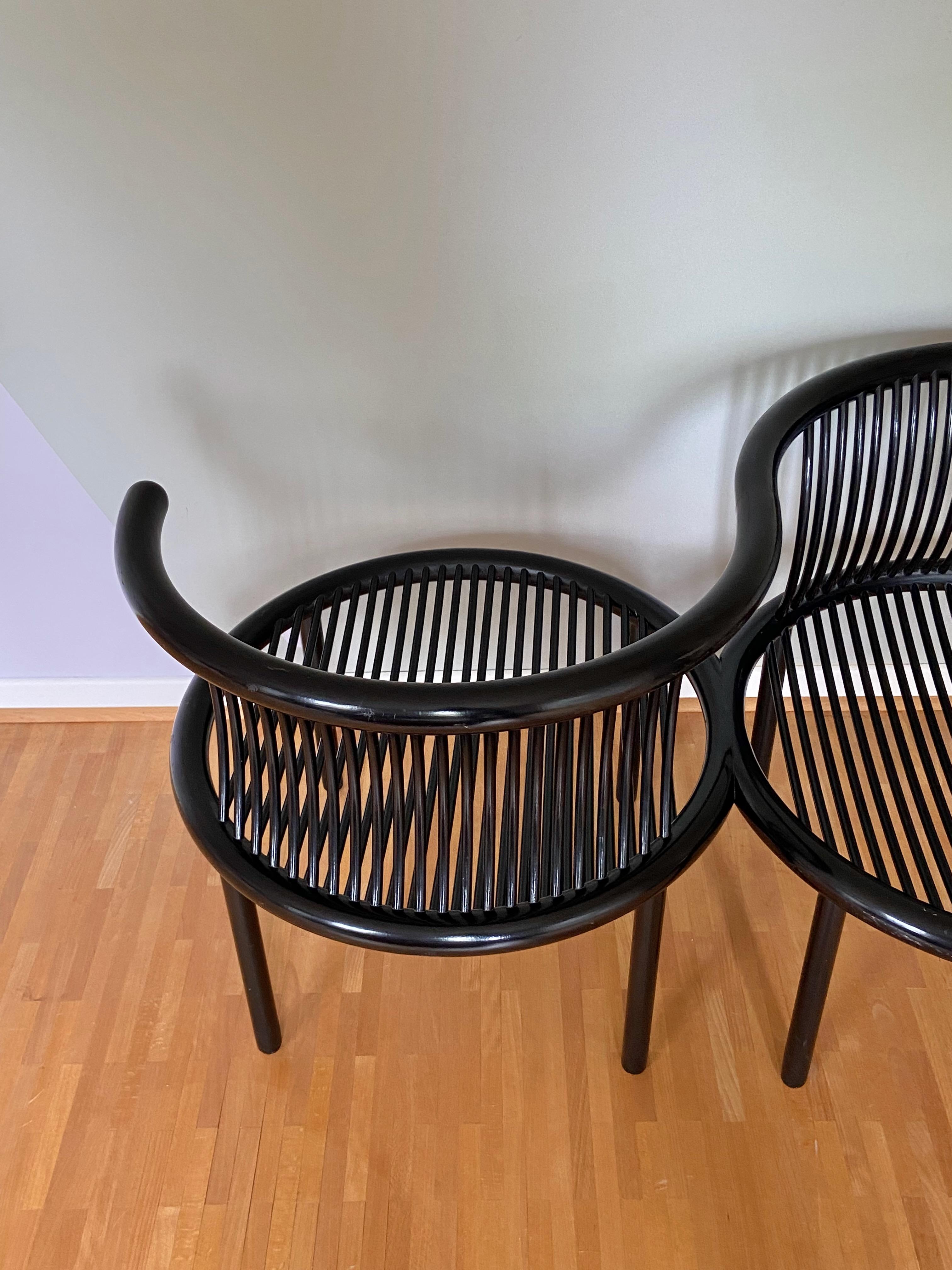 Black Circo Conversation Easy 2-Seater Chair by Herbert Ohl for Lübke, 1984 In Fair Condition In Krefeld, DE