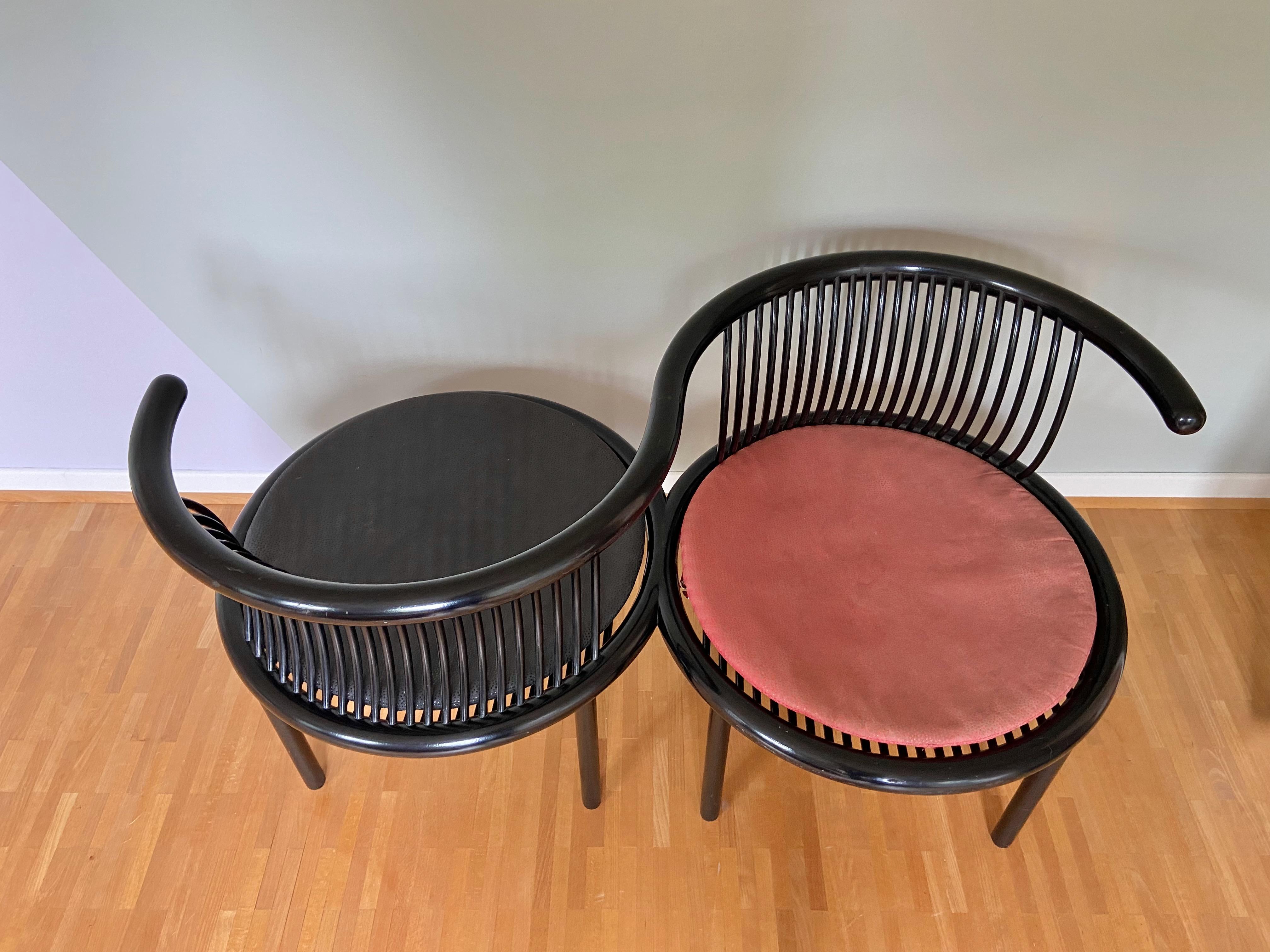 Wood Black Circo Conversation Easy 2-Seater Chair by Herbert Ohl for Lübke, 1984