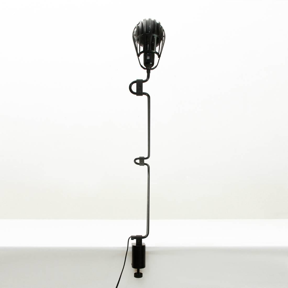 Italian Black Clamp Lamp Igloo by Tommaso Cimini for Lumina, 1980s