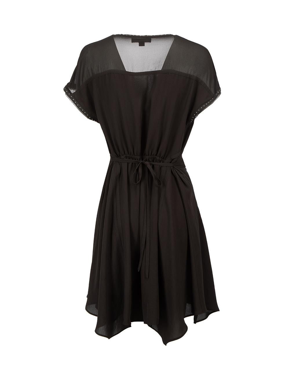All Saints Black Claria Short Sleeve Mini Dress Size S In Good Condition For Sale In London, GB