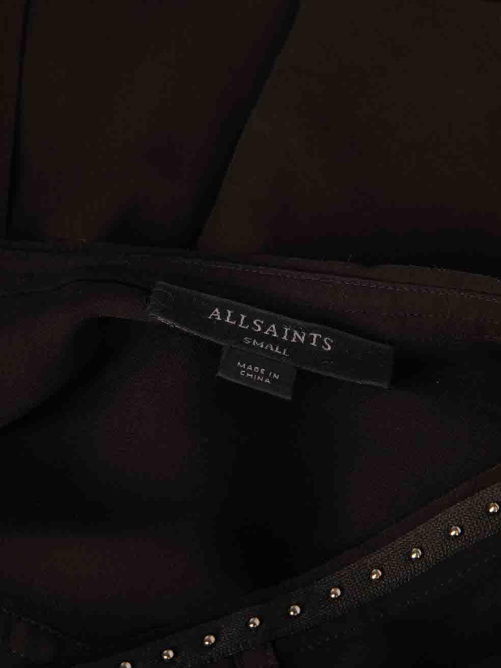 All Saints Black Claria Short Sleeve Mini Dress Size S For Sale 1