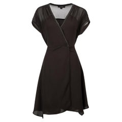All Saints Black Claria Short Sleeve Mini Dress Size S