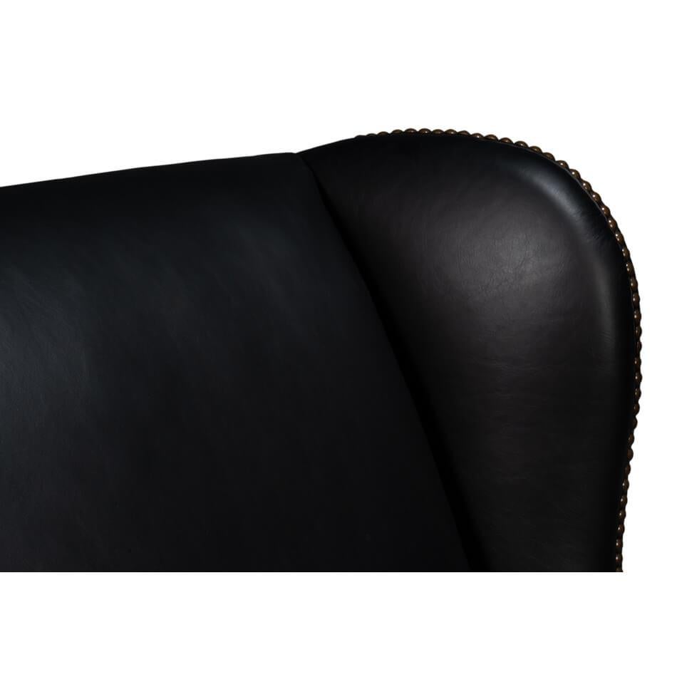 Cuir Fauteuil en cuir Classic Leather noir en vente