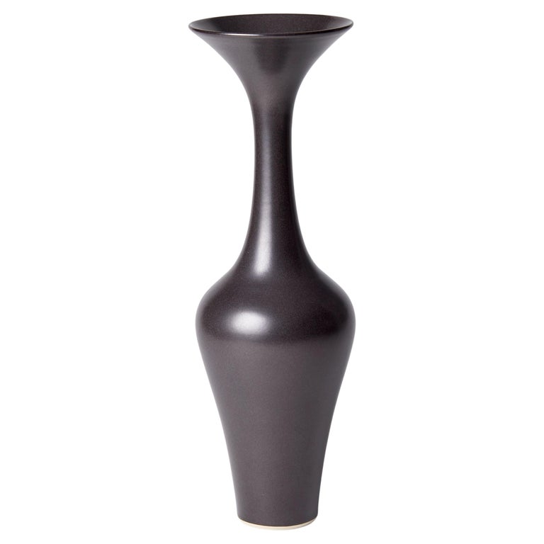 Black Classic Vase III, a unique black / ebony porcelain vase by
