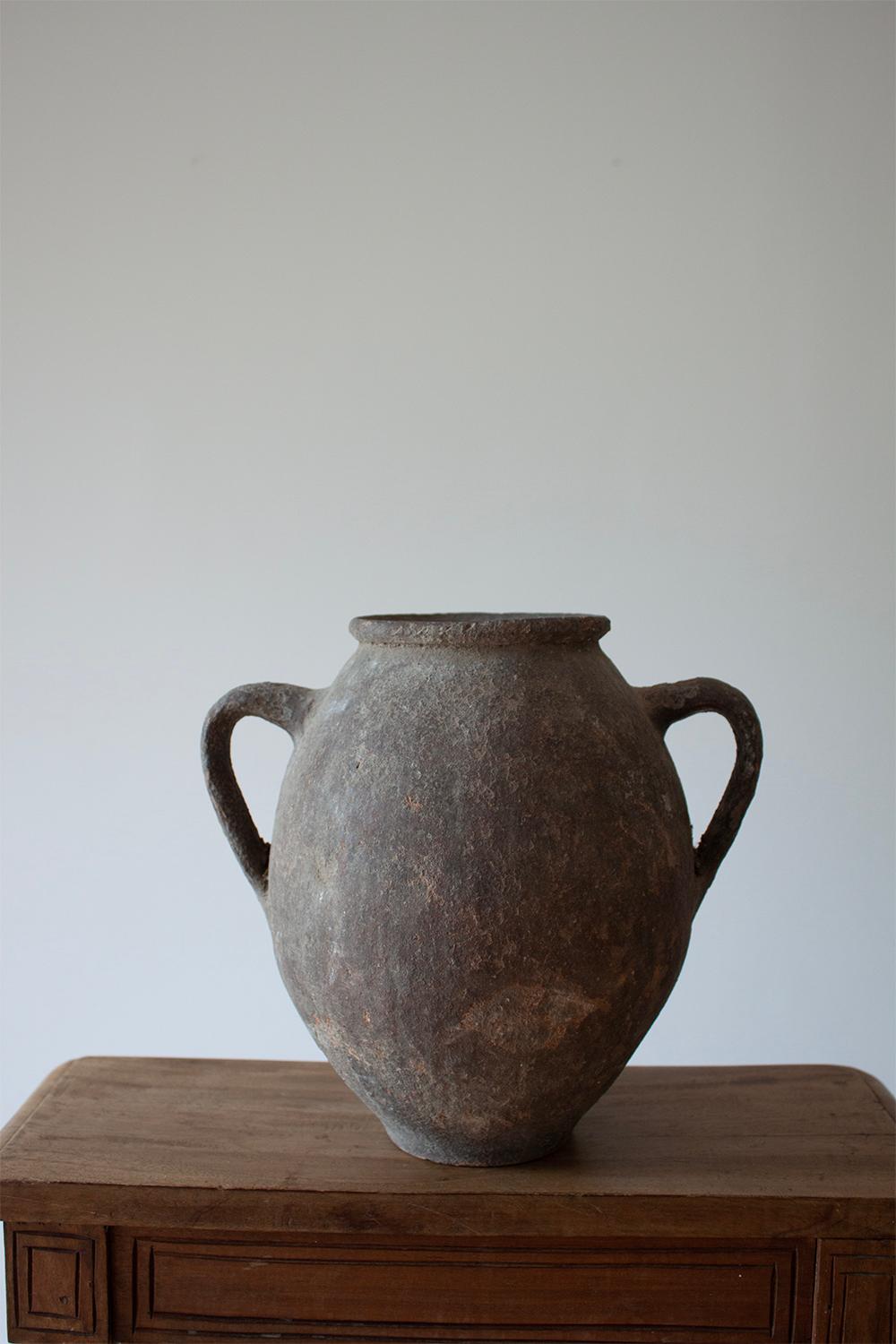 Pottery Black Clay 19th Century Antique Greek Ceramic Pot