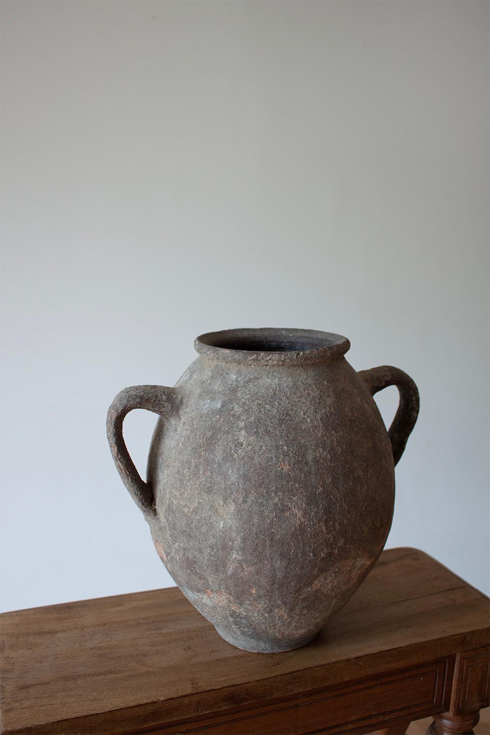 Black Clay 19th Century Antique Greek Ceramic Pot 2