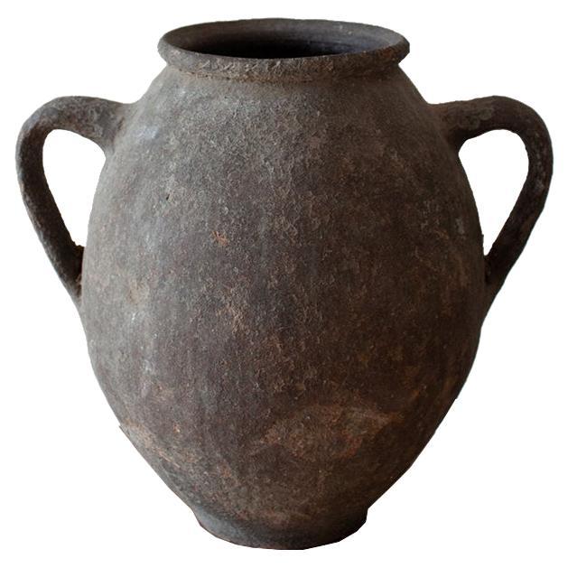 Black Clay 19th Century Antique Greek Ceramic Pot