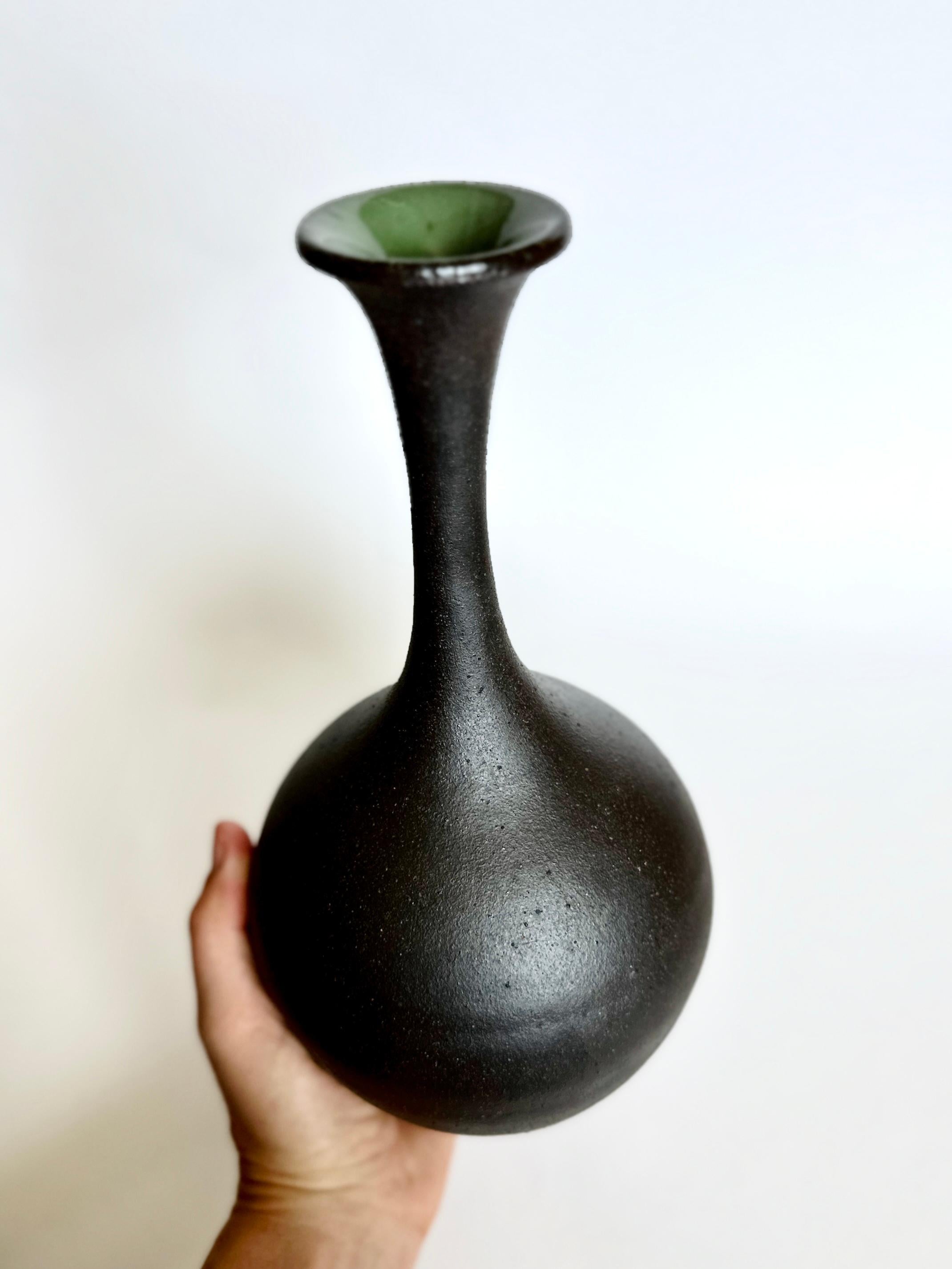 Ceramic Black clay bottleneck vessel no. 14 For Sale