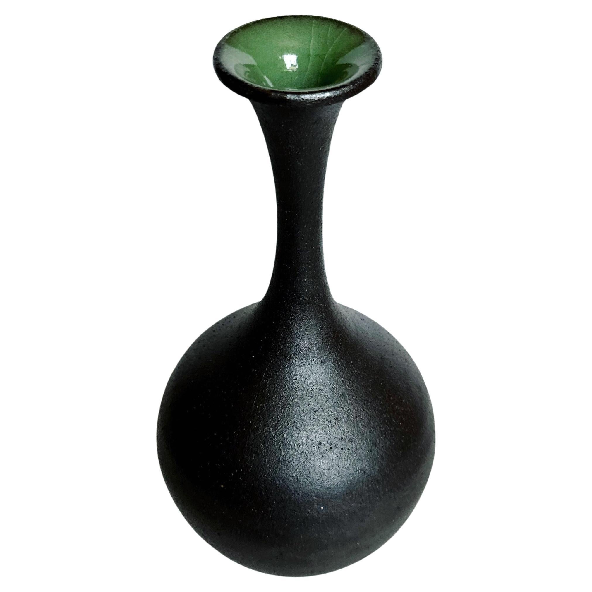 Black clay bottleneck vessel no. 14 For Sale