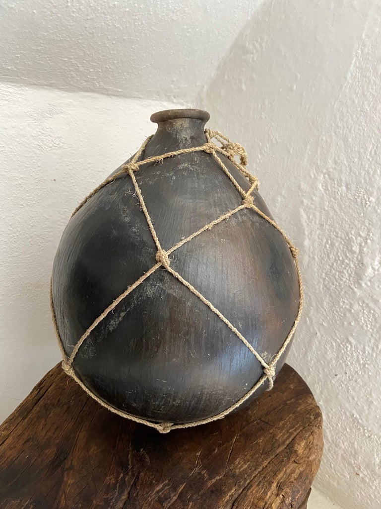 Black Clay Ceramic Mezcal Jug from Oaxaca, Circa 1960´s at 1stDibs