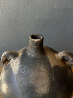 Black Clay Mezcal Jug From Coyotepec, Oaxaca, Circa 1950´s