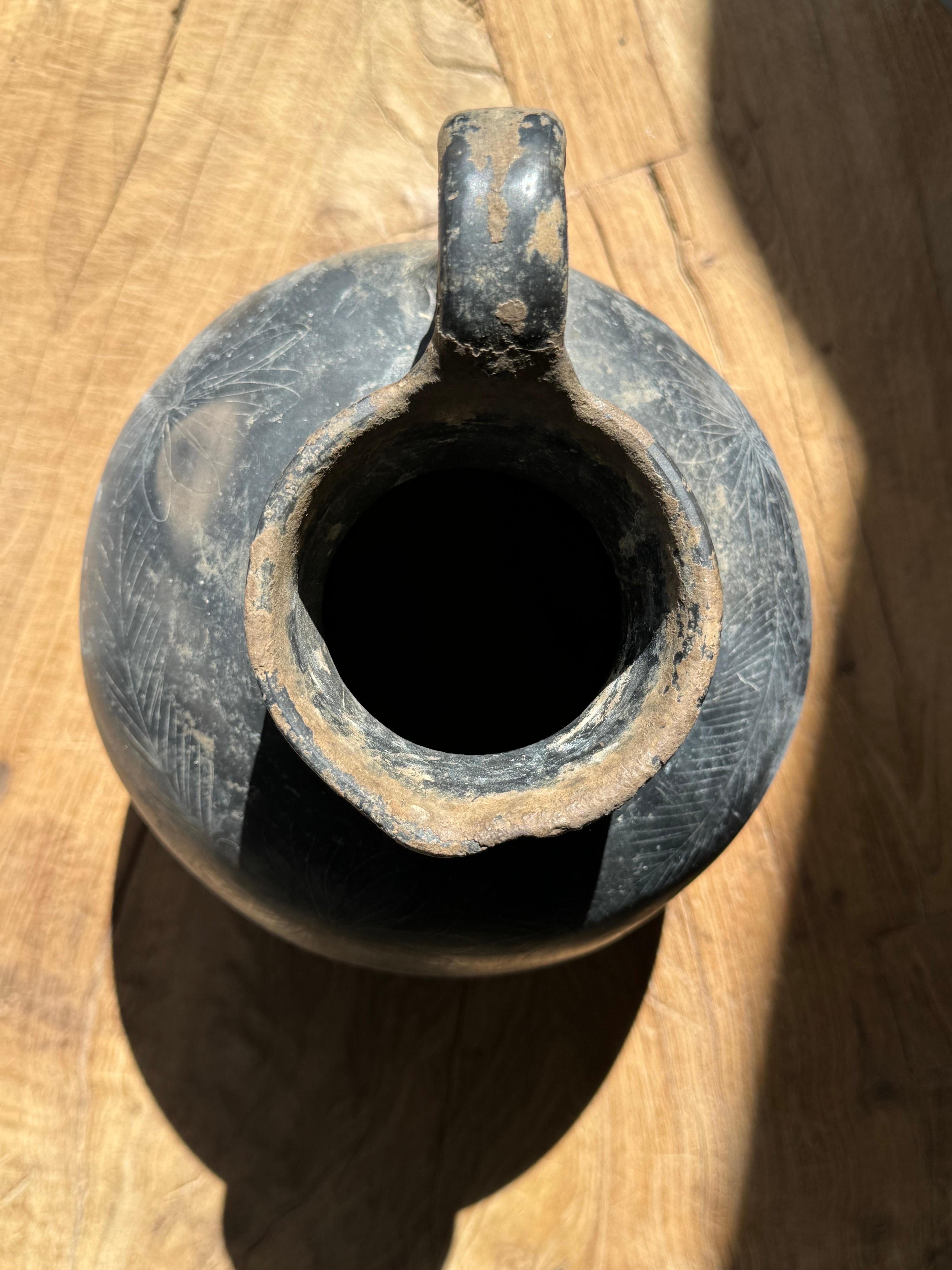 Ceramic Black Clay Pitcher From Coyotepec, Oaxaca, Circa 1940´s For Sale