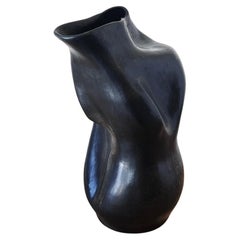 Black Clay Sculptural Vase I Handmade in Patagonia 11in high, In Stock Black Clay Sculptural Vase I Handmade in Patagonia 11in high, In Stock