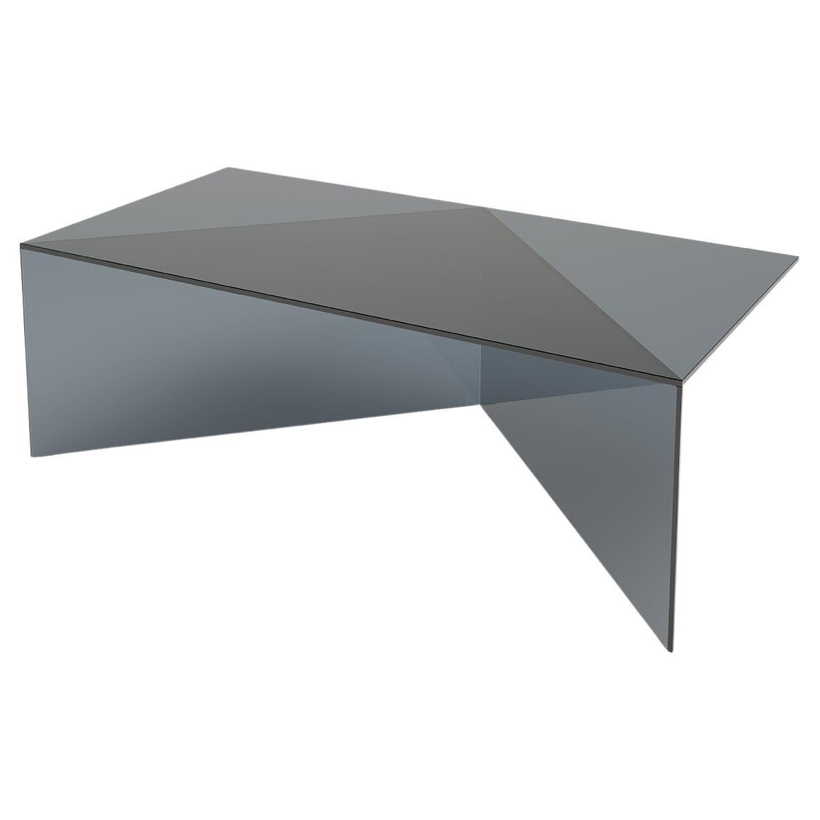 Black Clear Glass Poly Square Coffe Table by Sebastian Scherer