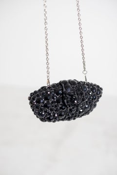 Black Clip Clutch Bag by Gloria Astolfo, 1990s