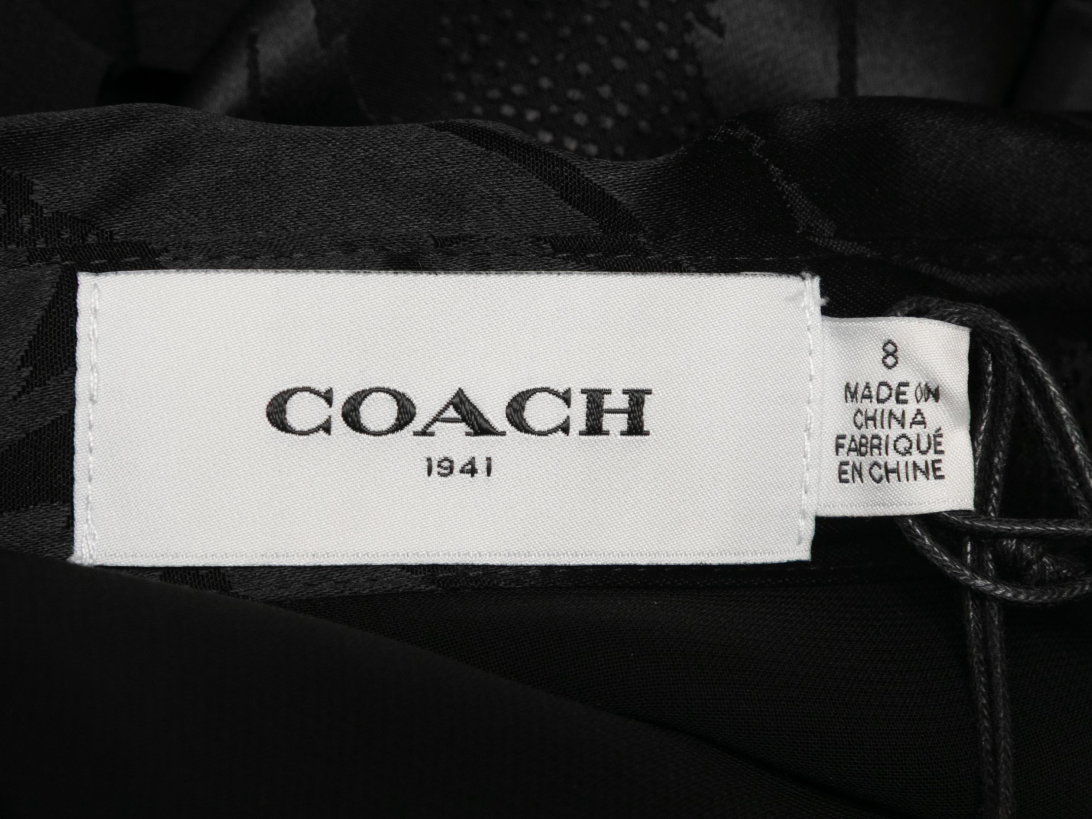 Black Coach 1941 Embellished Semi-Sheer Long Sleeve Dress Size US 8 For Sale 1