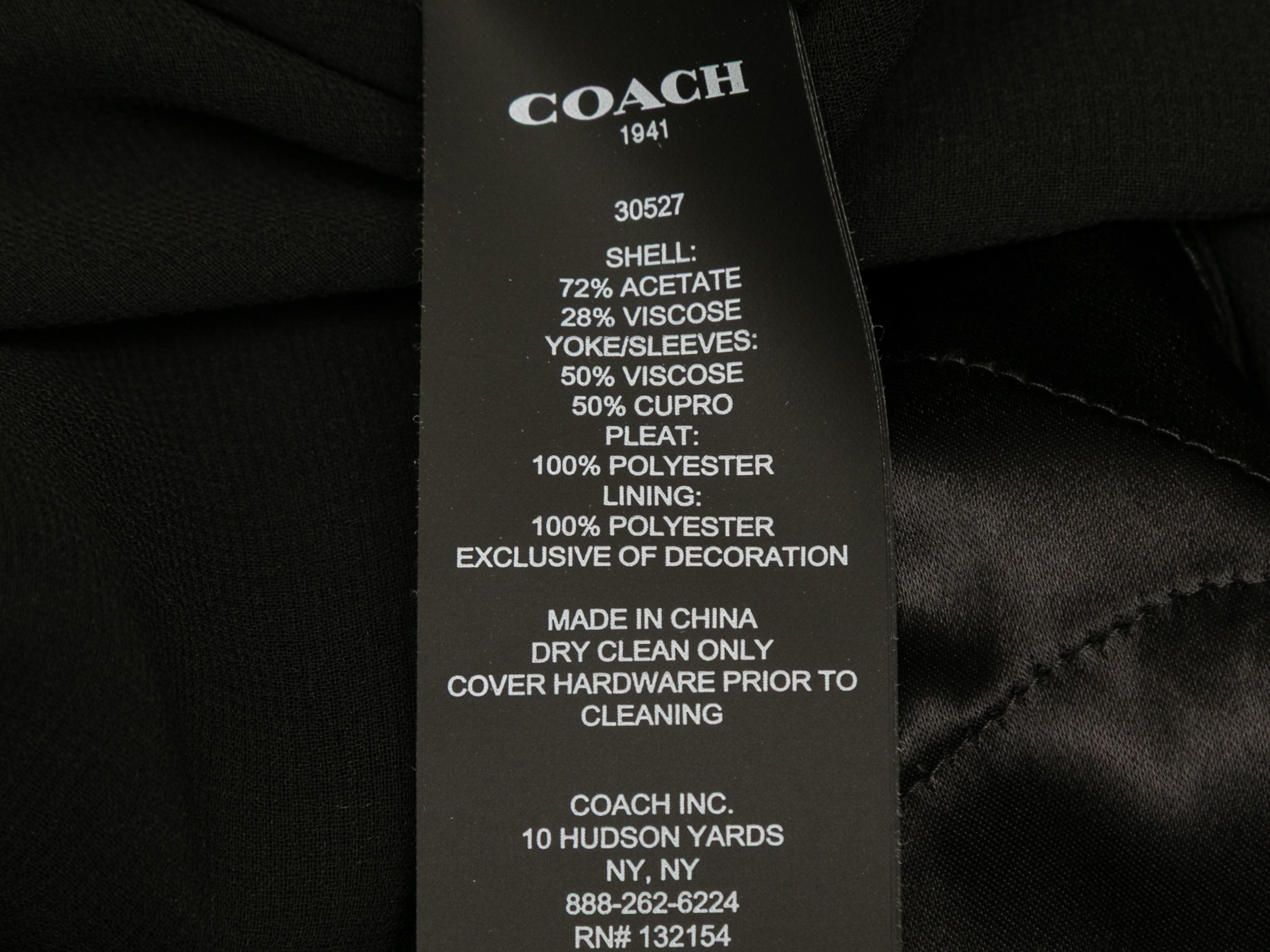 Black Coach 1941 Embellished Semi-Sheer Long Sleeve Dress Size US 8 For Sale 2
